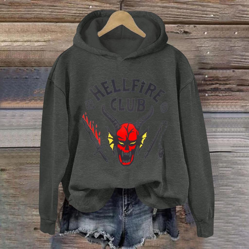 Женская модная повседневная толстовка с длинными рукавами, принтом и капюшоном