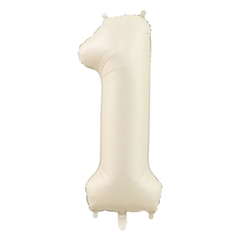 40 Inch Beige Cream Caramel chocolate Color Retro Number Balloon 123456789 for Baby Shower Birthday Party Wedding Decoration