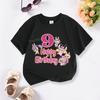 Футболка на день рождения девочки Лабубу, милая детская футболка с коротким рукавом и цифрой, одежда для малышей, топы с мультяшным принтом, летняя детская одежда
