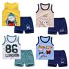 2Pcs/Set Baby Boys Kids Cute Vest T Shirt + Pants Cartoon Clothes Suit