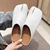 2024 Women Split Toe Flat Slippers Women Shallow Lazy Slip-On Mules Split Toe Woman Loafers Casual Cozy Soft Shoes Chaussure Femme