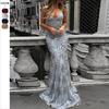 2025 European & American Women's V-Neck Backless Sequin Lace-Up Dress