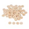100pcs Wooden Buttons DIY Production Retro Fashion Style Round Buttons Craft Buttons for Craft