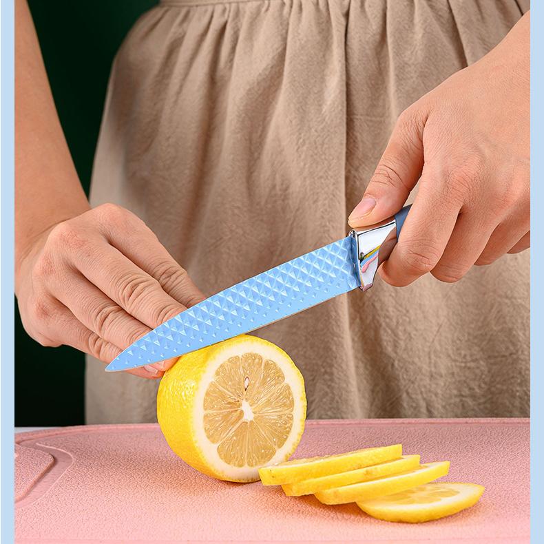 Красочный нож с антипригарным покрытием, алмазное зерно, универсальный нож шеф-повара, фруктовый нож, нож для хлеба, универсальный нож, фруктовый нож