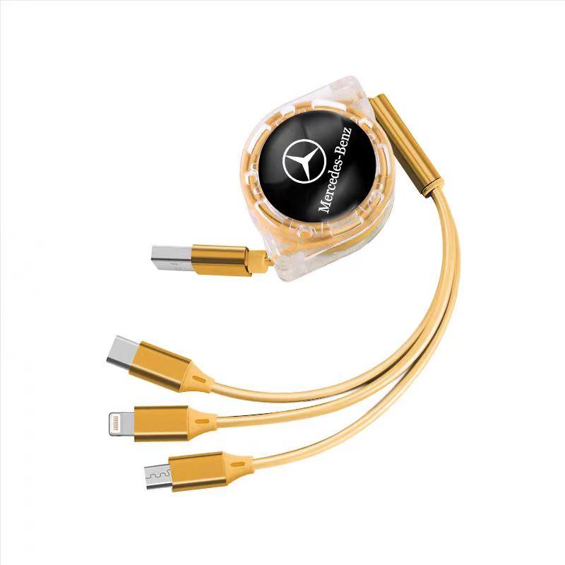 3 In 1 Micro USB Type C Charging Cable Multi Charger For Mercedes Benz B/C/E/S Class GLC GLK CLA GLA Interior Mouldings SSSJX-BZ b1