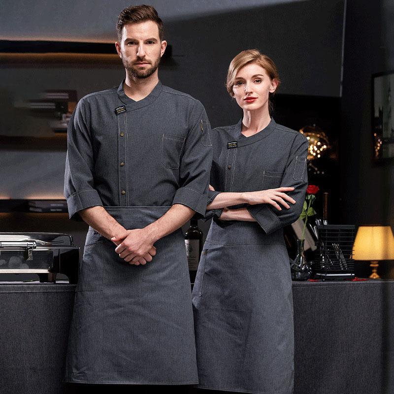 Men and Women Fashion Canteen Restaurant Hotel Chef Work Clothes Long Sleeve Double Breasted Chef Jacket
