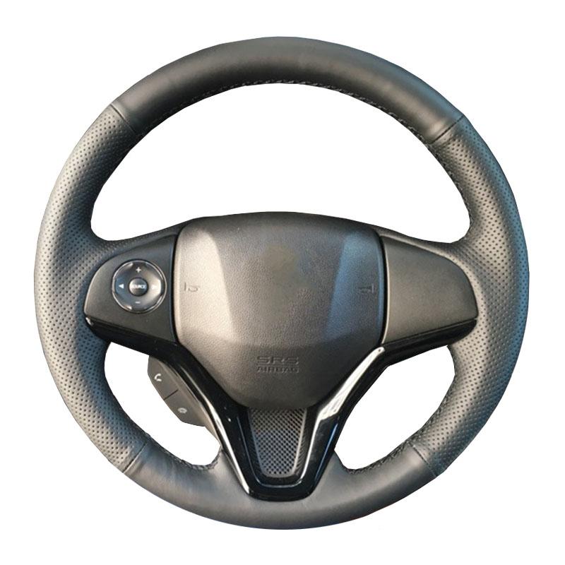Чехол на руль своими руками для New Fit City Jazz 2014 2015 HRV HR-V 2016 Vezel 2015-2017 Кожаная оплетка для рулевого управления
