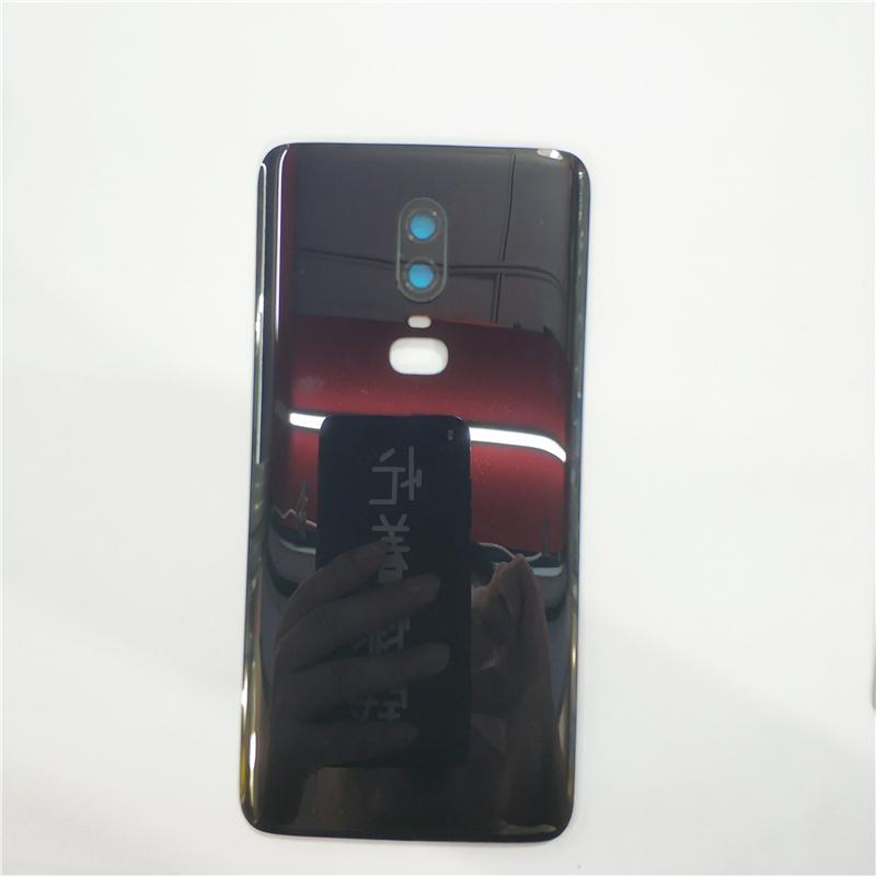 Для Oneplus 6 Стеклянная задняя крышка Ремонт Замена Дверца аккумулятора телефона С объективом камеры
