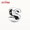 Silver 925 Alphabet Charms A-Z 26 Letters Fine Beads for DIY Jewelry Making Women Gifts Bracelet