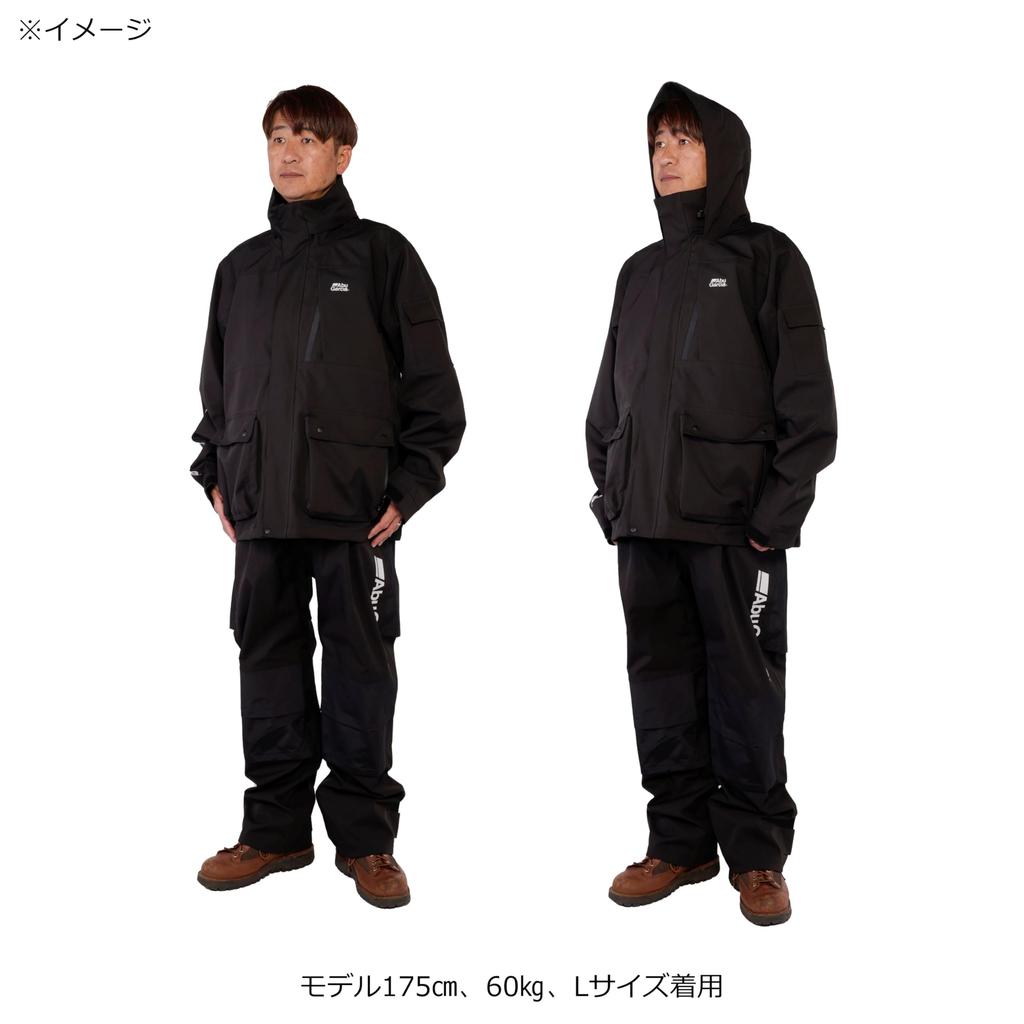 Abu Garcia Fishing Shell Size 3-Layer Parka, Black, M, Rainwear, Waterproof, Breathable, 3-Layer
