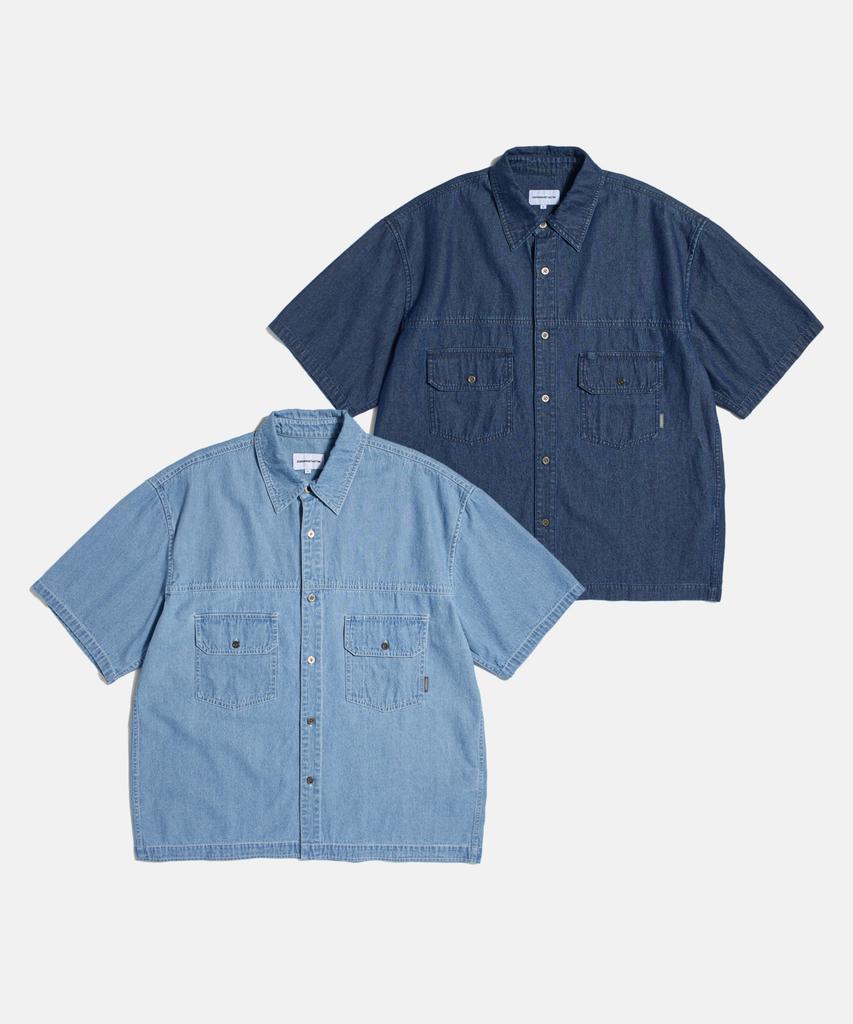 ESPIONAGE Denim Trucker S/S Shirt Light Indigo