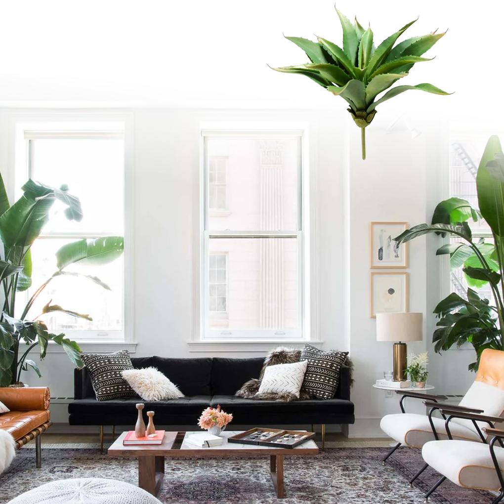 Искусственные суккуленты Пластиковые Большие Алоэ DIY Растения Домашний Сад Балкон Кашпо Ананас Листья Композиция Декор На Открытом Воздухе