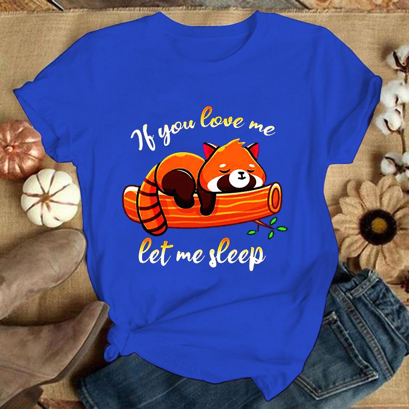 (Премиум-футболка)Модные забавные футболки с принтом «Панда, если ты живешь, дай мне поспать», женские летние повседневные футболки с коротким рукавом