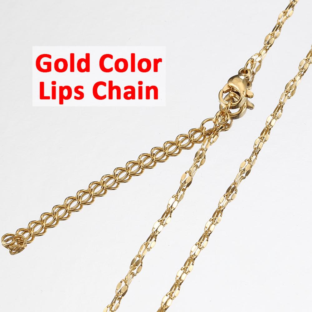 10pcs 5pcs Stainless Steel Lips Chain Necklace Chains for DIY Jewelry Making Findings Charms Chain with Lobster Clasps Wholesale