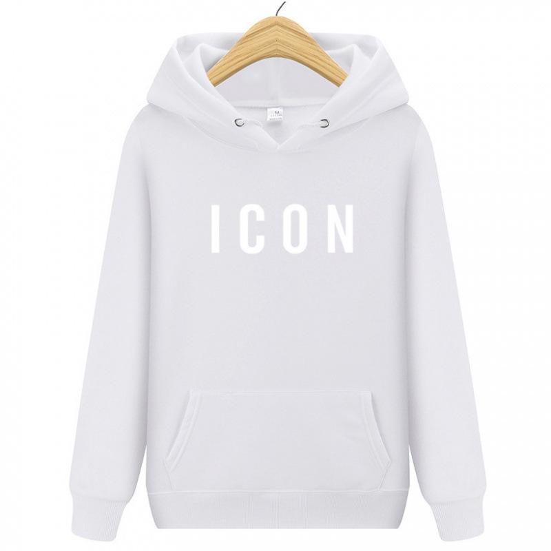 Удобный свитер с капюшоном и буквой ICON свободный топ свитер мужской