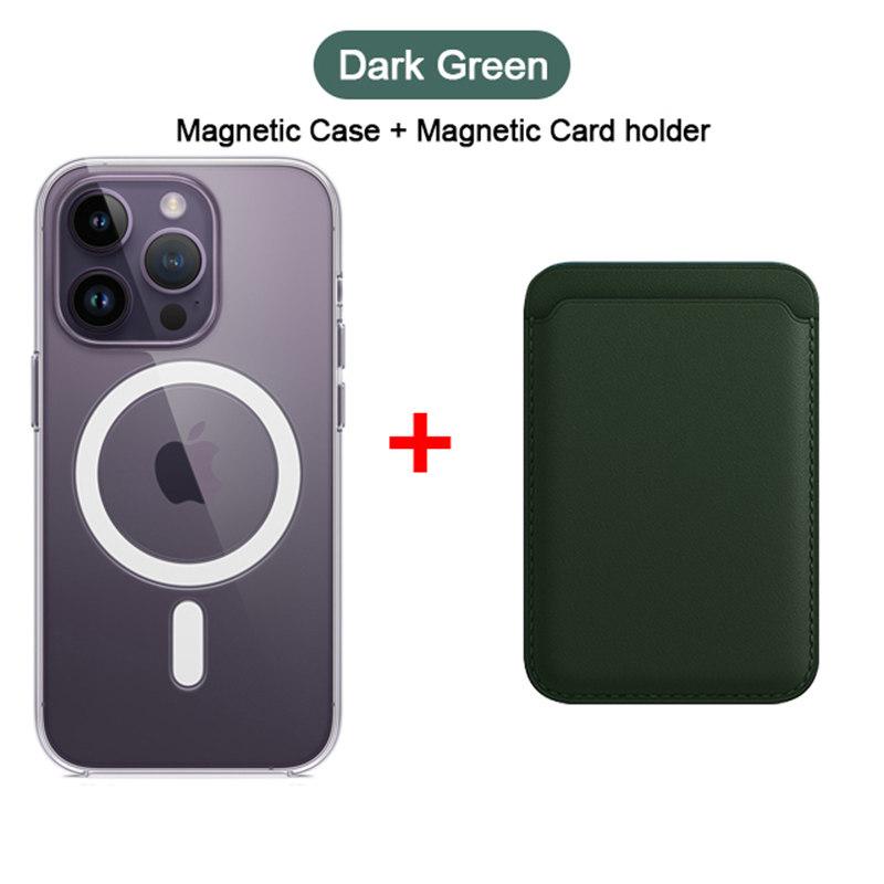 Магнитный чехол 2 в 1 для держателя карты Magsafe для iPhone 15 14 13 12 11 Pro XS Max X XR 8 Plus SE, аксессуары для беспроводной зарядки
