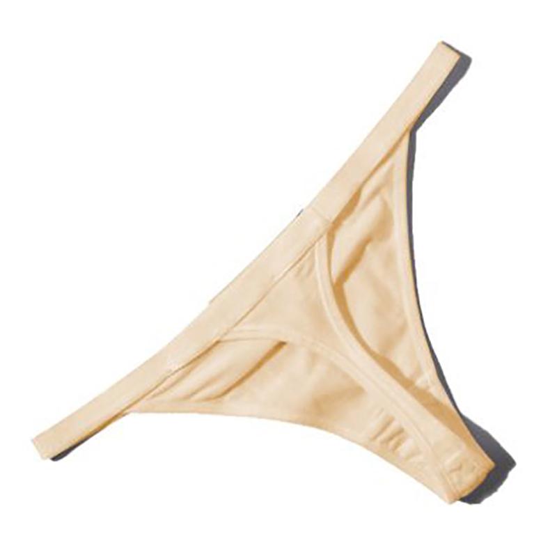 Сексуальные женские хлопковые стринги-стринги с низкой талией, бесшовные женские трусы, однотонное высокоэластичное нижнее белье