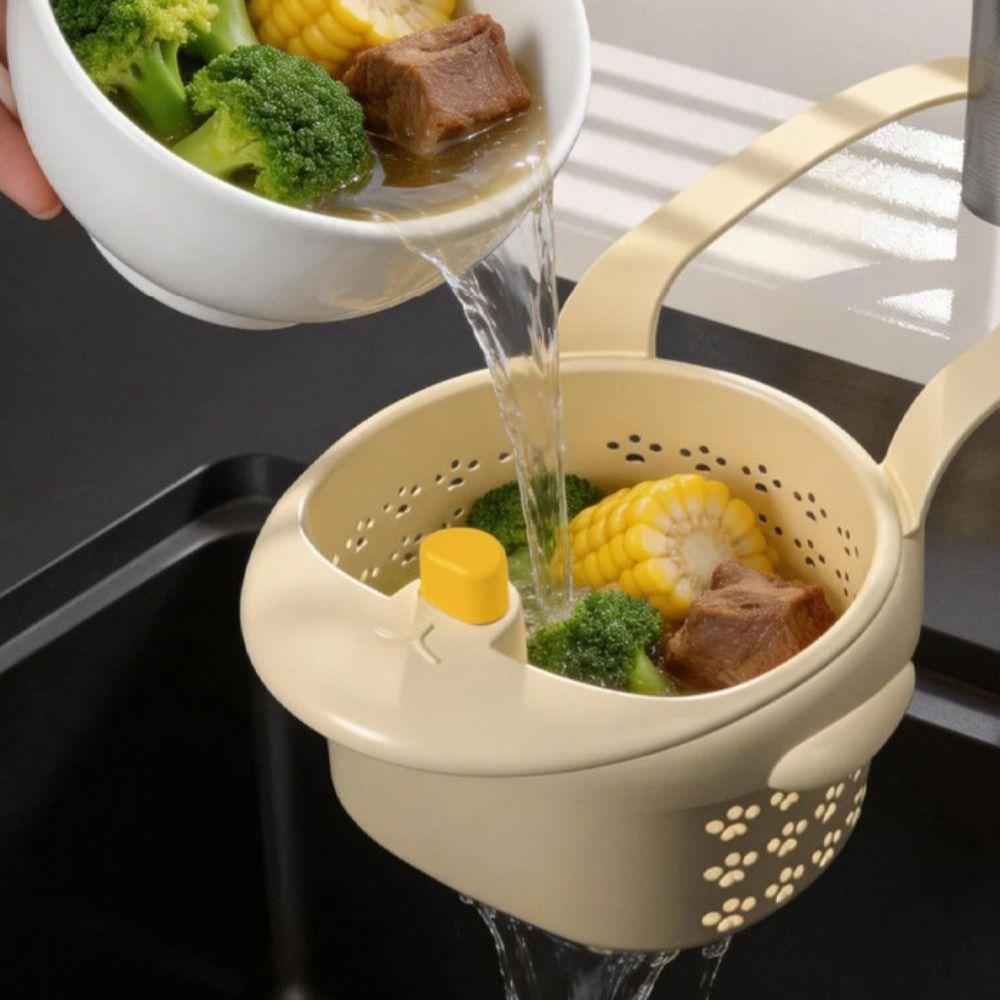 Punch-free Sink Hanging Strainer Basket Detachable Food Residue Separator Vegetable Washing