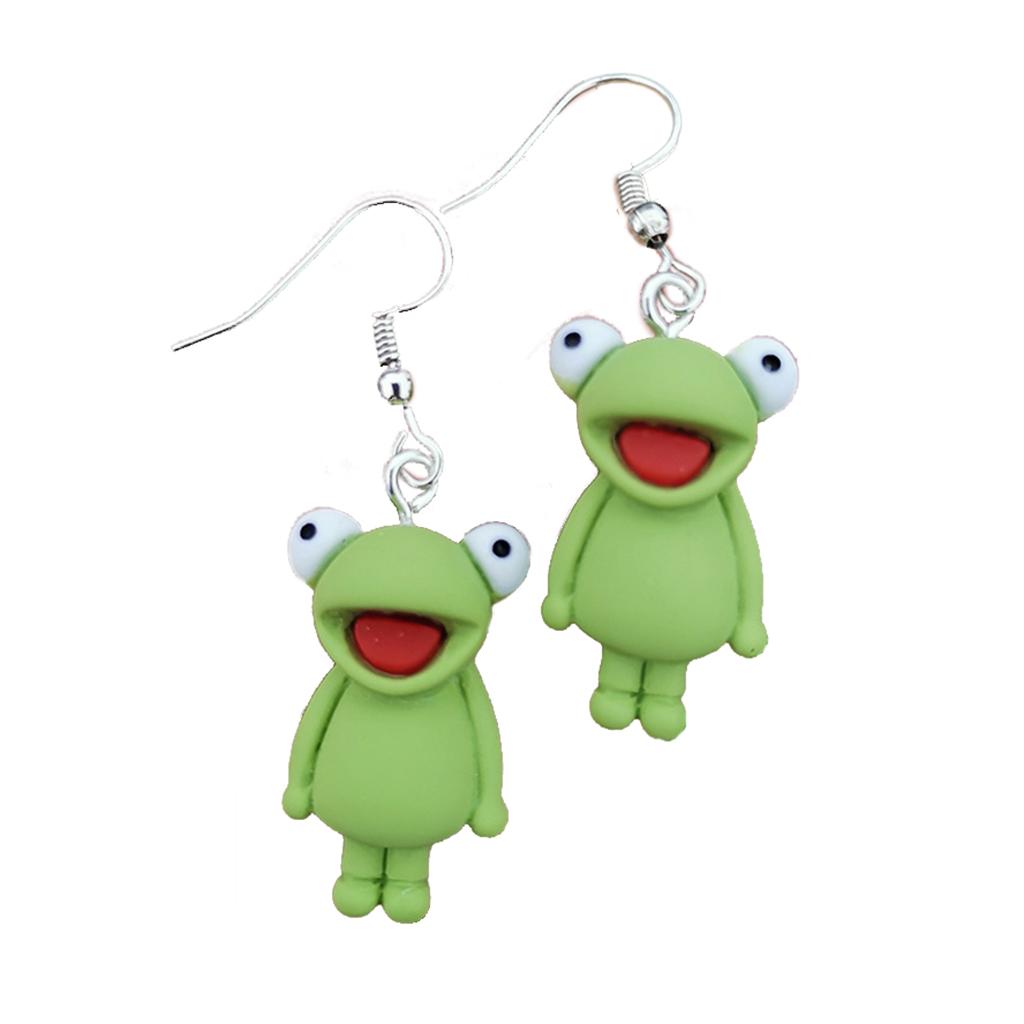 Hanging Frog Animal Earrings for Women Designer Statement Funny Creative Unique Earring Girls Cute Unusual Earrings