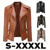 Women PU Leather Jacket Coat Slim Women Leather Jacket Motorcycle Zipper Long Sleeve Jackets Plus Sizes