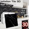 Foam Imitation Tile 3D Wall Stickers Waterproof Bathroom Living Room Kitchen Decoration 11.8x11.8in PVC Self-adhesive Wallpaper