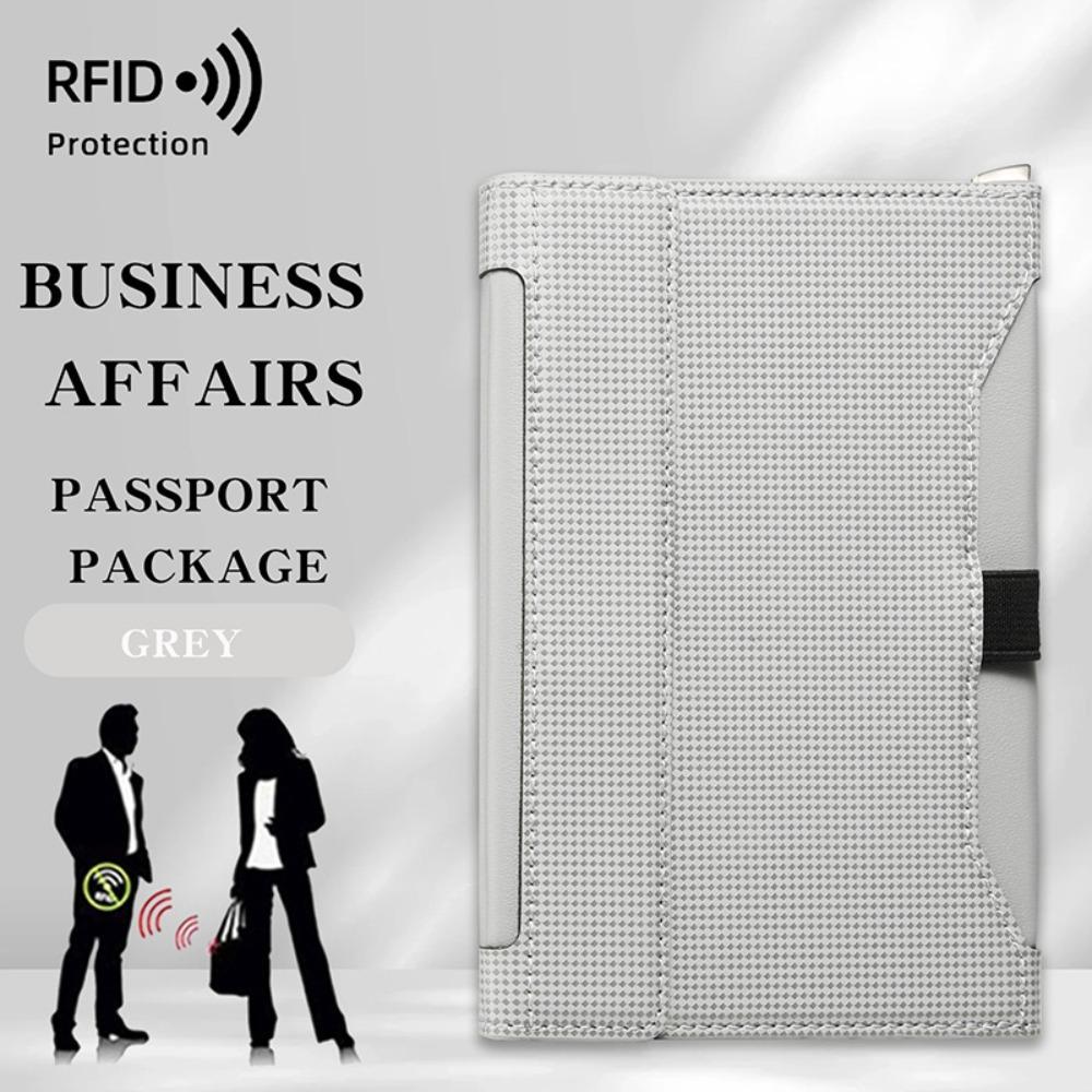 Новый Однотонный Держатель для Паспорта с RFID-Блокировкой, Слот для Билетов, Зажим, Защитный Чехол, Кожаная Сумка для Дорожных Карт