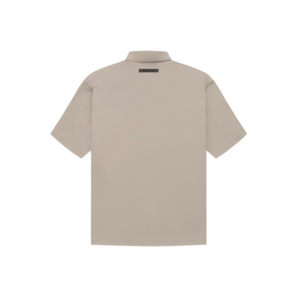 Fear of God Essentials Осень/Зима 2021 Короткий рукав Поло Унисекс Топы Шнурок Загар FOG-FW21-593