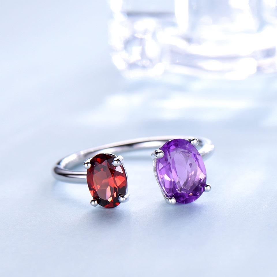 Umcho 10.7ct Natural Amethyst Garnet Ring