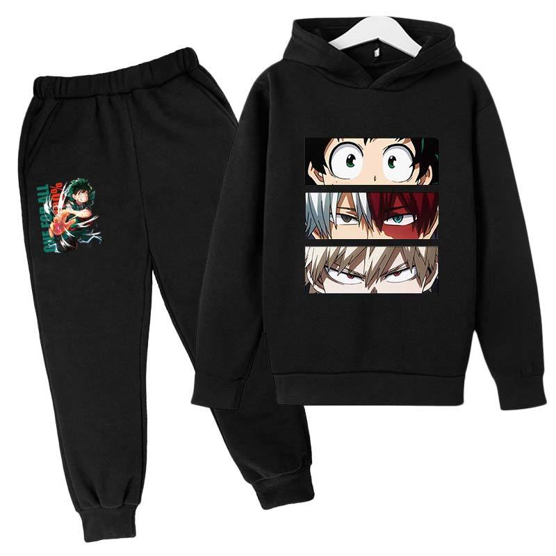 Kids Sportswear Kids My Hero Academia Clothing Sets Baby Boy Girls Fashion Anime Suits Cartoon Hoodie Sweater+pants