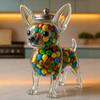 Chihuahua Shaped Container Freshness Preserving Container Chihuahua Dog Treat Jar Airtight Glass Pet Food Storage for Kitchen