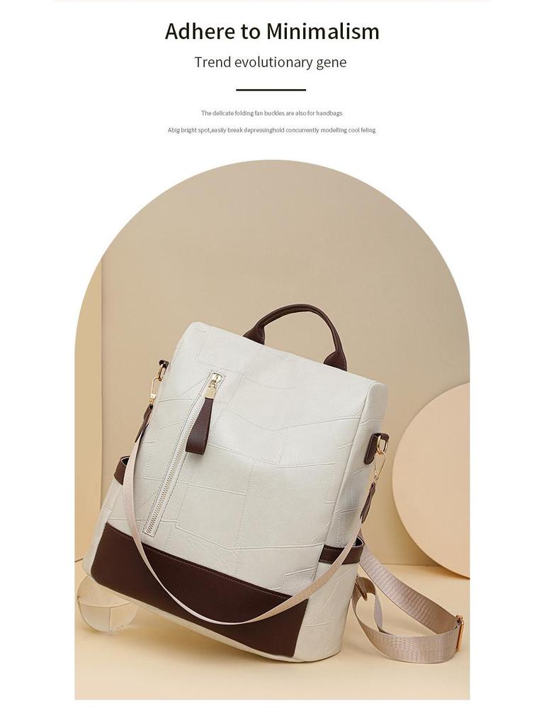 2024 Новая Мода Женский Ретро Рюкзак Большой Вместимости, Универсальная Повседневная и Простая Сумка на Одно Плечо