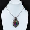 Rainbow Solar Quartz Druzy Pendant Copper Wire Wrapped Pendant Original Gemstone Pendant Handmade Boho Style Pendant Copper Jewelry For Gift