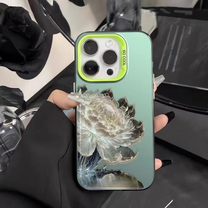 Новый белый лотос подходит для чехла для мобильного телефона iphone17 Apple 15promax/14 противоударный 13pro12 Европа и Америка 16