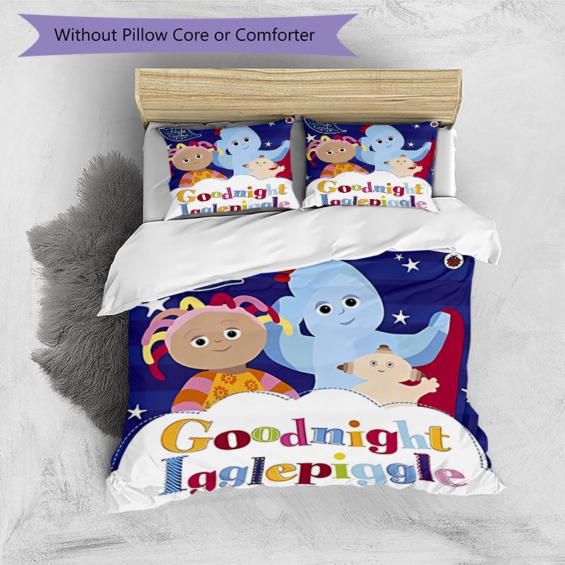 3pcs In the Night Garden1 Design Cover Set - HD Printed Bedding with 1 Cover and 2 Pillowcases - Perfect for Home and Dorm Decor
