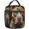 Собака Волк Картина Животные Флуоресцентная Собака Изолированная Сумка Для Обеда Для Женщин Мужчин Многоразовый Портативный Ланч-бокс Тоут с Карманом для Работы