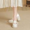 Женские туфли на толстом блочном каблуке, нескользящие, для ходьбы, туфли Мэри Джейн на платформе, повседневные, для свадебной вечеринки, туфли-лодочки на низком каблуке, с круглым носком, для работы, нарядные туфли для женщин