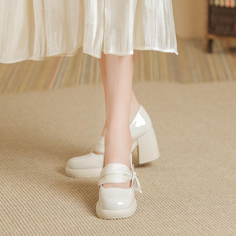 Женские туфли на толстом блочном каблуке, нескользящие, для ходьбы, туфли Мэри Джейн на платформе, повседневные, для свадебной вечеринки, туфли-лодочки на низком каблуке, с круглым носком, для работы, нарядные туфли для женщин