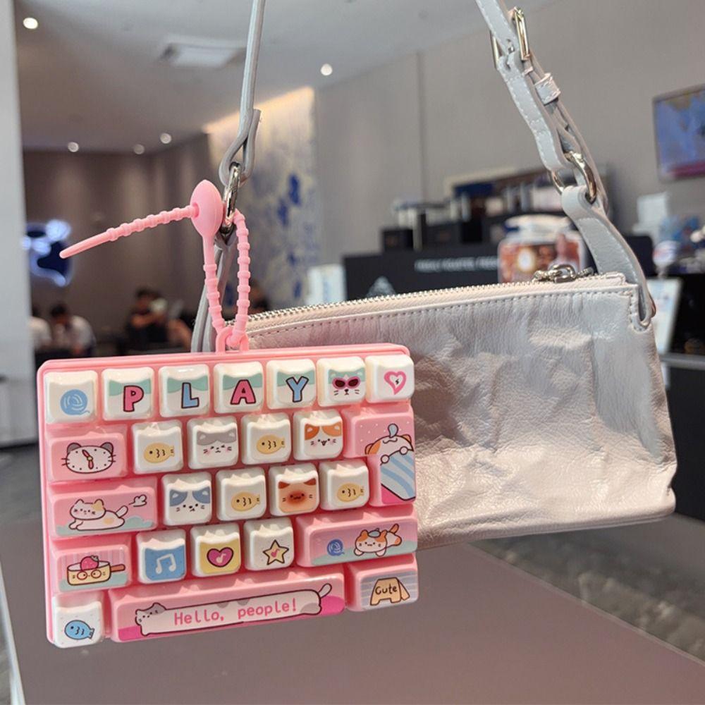 Clear Key Sounds Keyboard Keychain Pressable Keys Keyboard Toy Gifts