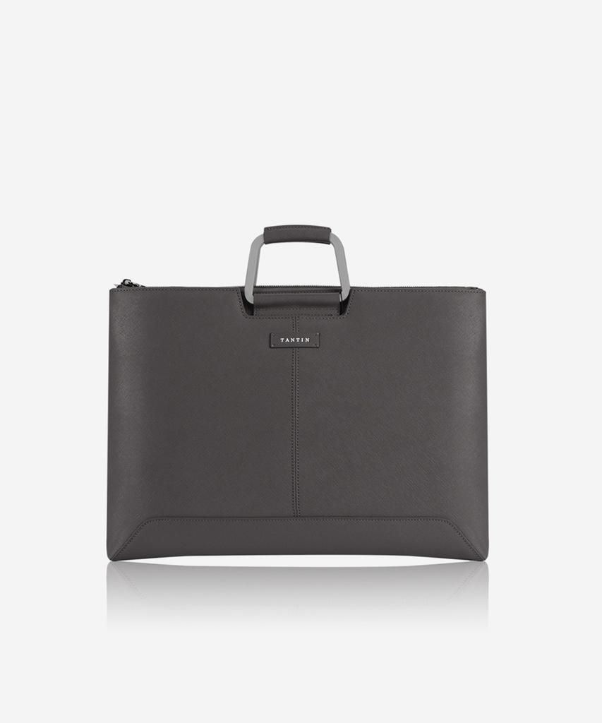Tantin Taylor Men'S Leather Briefcase T11003 Grey / Medium