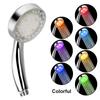 7 Colors Gradual Changing LED Shower Head Rainfall Top Spray Water Flow Power Generaton Square Fixed Showerhead 3 Colors Temperature Sensor