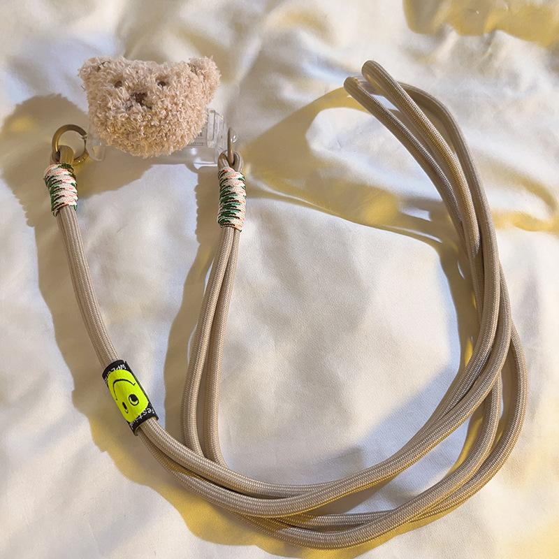 Милая мультяшная плюшевая кукла-медведь - Длинный crossbody ремешок для телефона, Прочный женский наплечный ремень