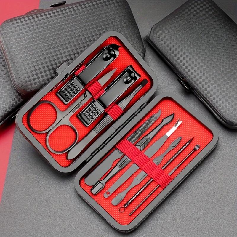 Набор из 10 кусачек для ногтей, полный набор, набор черных кусачек для ногтей, ультраострые прочные кусачки для ногтей, профессиональные кусачки для ногтей