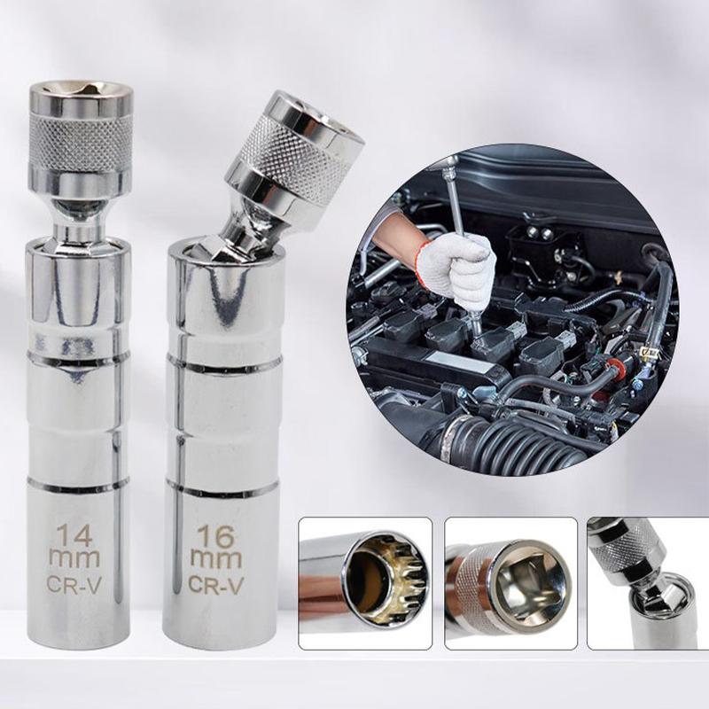 3/8" ключ для свечей зажигания универсальный шарнир магнитный гибкий инструмент для снятия втулки свечи зажигания 14 мм 16 мм привод Cr-V 12-точечный