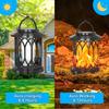Outdoor Solar Flickering Flame Lights Waterproof Hanging Lanterns Flame Effect Garden Ornaments for Patio Yard Pathway Decor