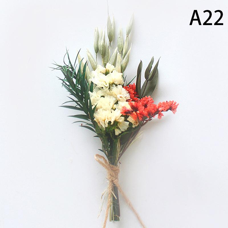1Pc Mini Natural Dry Flowers Bouquet Boutonnieres Groomsmen Buttonholes Bridesmaid Flower Corsage Brooch Christmas Wedding Decor