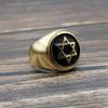 Ring Gold-plated Six-pointed Star of David Men's Ring