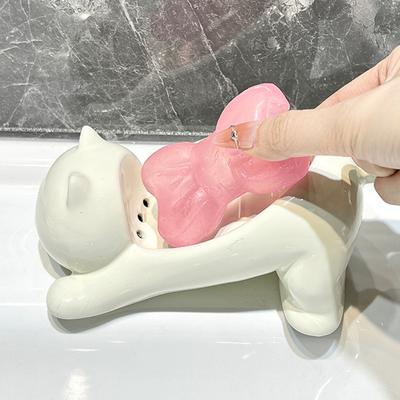 Стойка для хранения туалетных мыльниц с функцией слива, дизайн в виде мультяшного кота