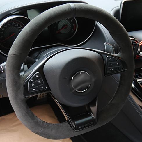 Индивидуальная накладка на руль из натуральной алькантары для Mercedes Benz W176 W246 W205 C117 R231 R172 AMG C43 Оплетка на руль