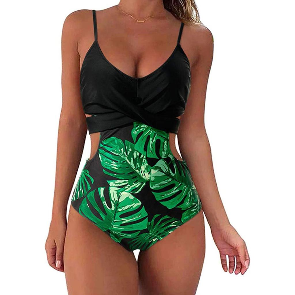 Fashion Women's Summer Sexy Printed One-piece Bikini Swimsuit New