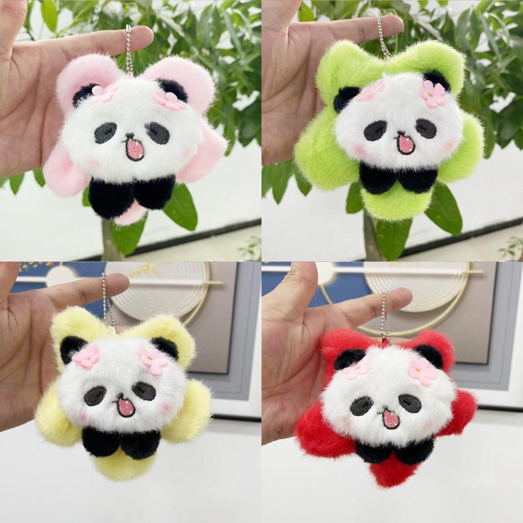 Colorful Panda Sunflower Plush Keychain Doll For Trendy Bag Charms And Gifts